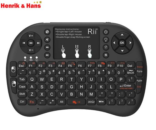 Rii i8+ Rev. 2021 Mini Funk Kabellos Tastatur Touchpad Wireless Keyboard Backlit US QWERTY