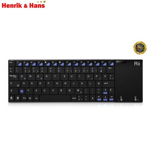 Rii K12+ Mini Funk Kabellos Tastatur mit Touchpad Wireless Keyboard Deutsch