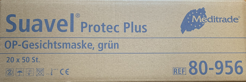 1000 St. Suavel Protec Plus 80-956 Medizinisch OP Masken Mundschutz EN14683 TypII - Made in Germany