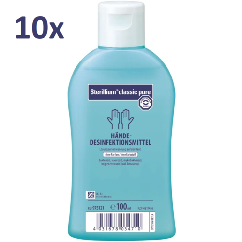 10 x Bode Sterillium® Classic Pure Händedesinfektion, Parfümfreies und farbstofffreies, 100ml