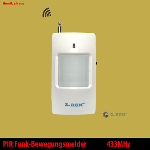 Z-Ben 433Mhz PIR Funk-Bewegungsmelder für 433Mhz Alarmanlage Alarmsystem