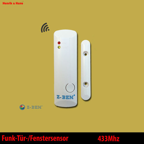 Z-Ben 433Mhz Funk-Tür-/Fenstersensor für 433Mhz Alarmanlage Alarmsystem