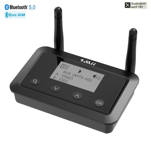 1Mii B03+ Bluetooth 5,0 HIFI Audio 2 in1 Empfänger/Transmitter, LCD Anzeiger, AptX-HD Optical
