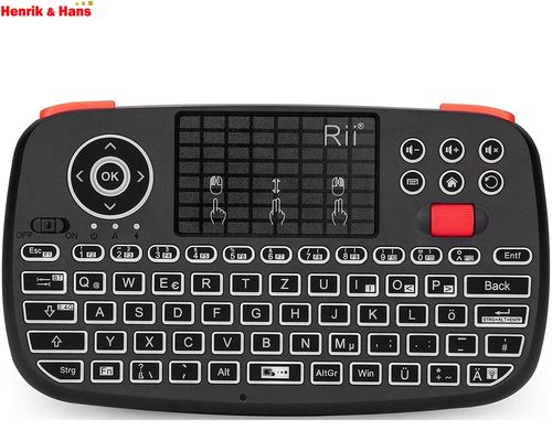 Rii i4 Mini Bluetooth4,0/2,4GHZ Dualmodus Funk Tastatur Touchpad Mausrad wireless Keyboard DE QWERTZ