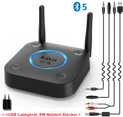1Mii B06 Pro Bluetooth 5,0 3D HIFI Audio Empfänger Adapter Apt-X-LL Glasfaserstecker Tragbar