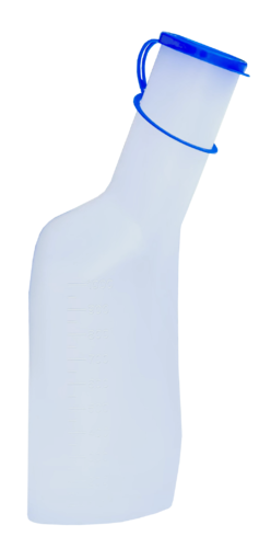 Urinflasche mit Deckel für Manner, Urinente, graduiert, autoclavierbar, 1 Liter